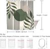 Sage Green Abstract Shower Curtain, Modern Mid Century Minimalist Leaves Plant Decor