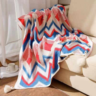 Bohemian Sofa Throw Blanket - Office AC Nap Cover, Guesthouse Bed End Decor & Thickened Single Blanket