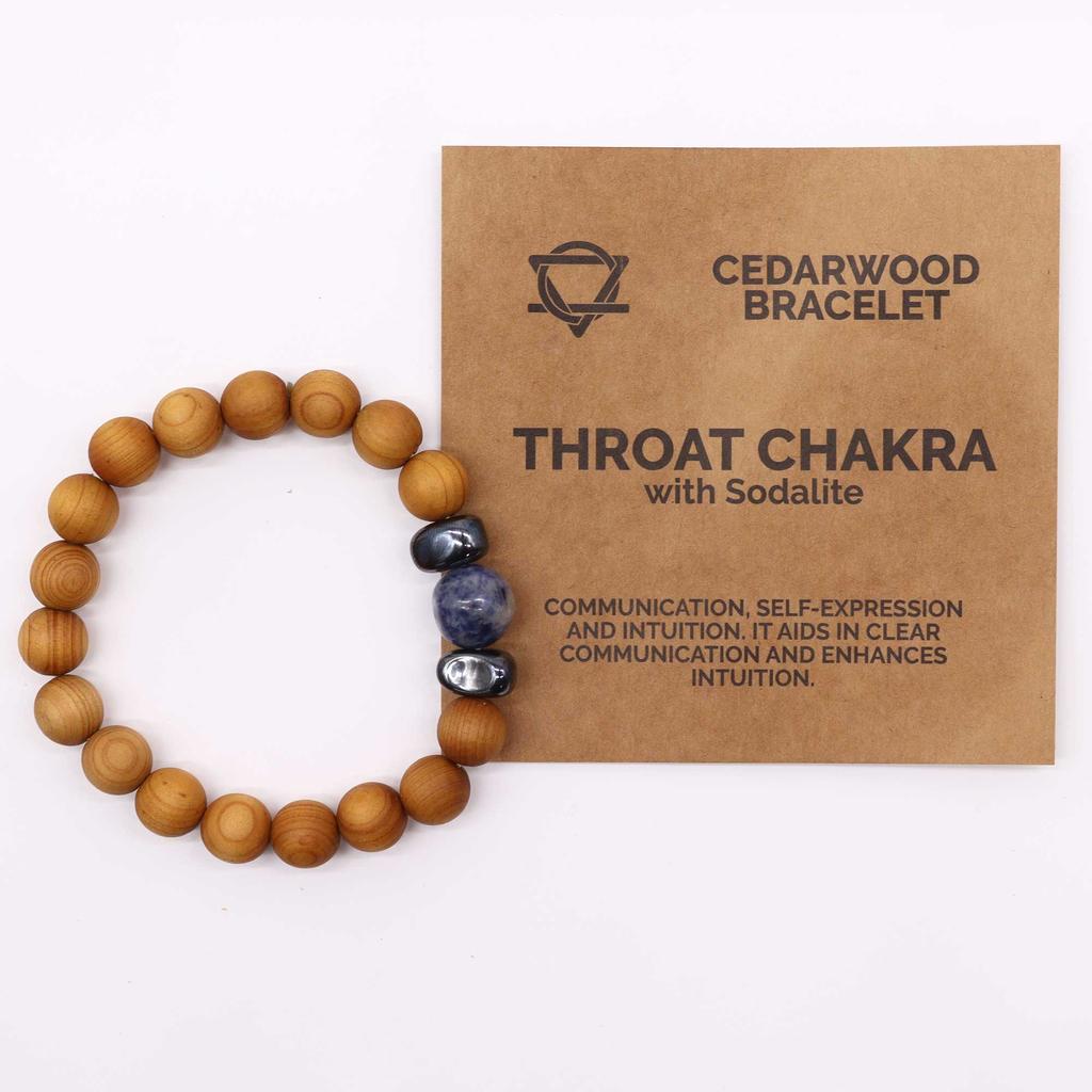 Sodalite Bracelet - Cedarwood Throat Chakra