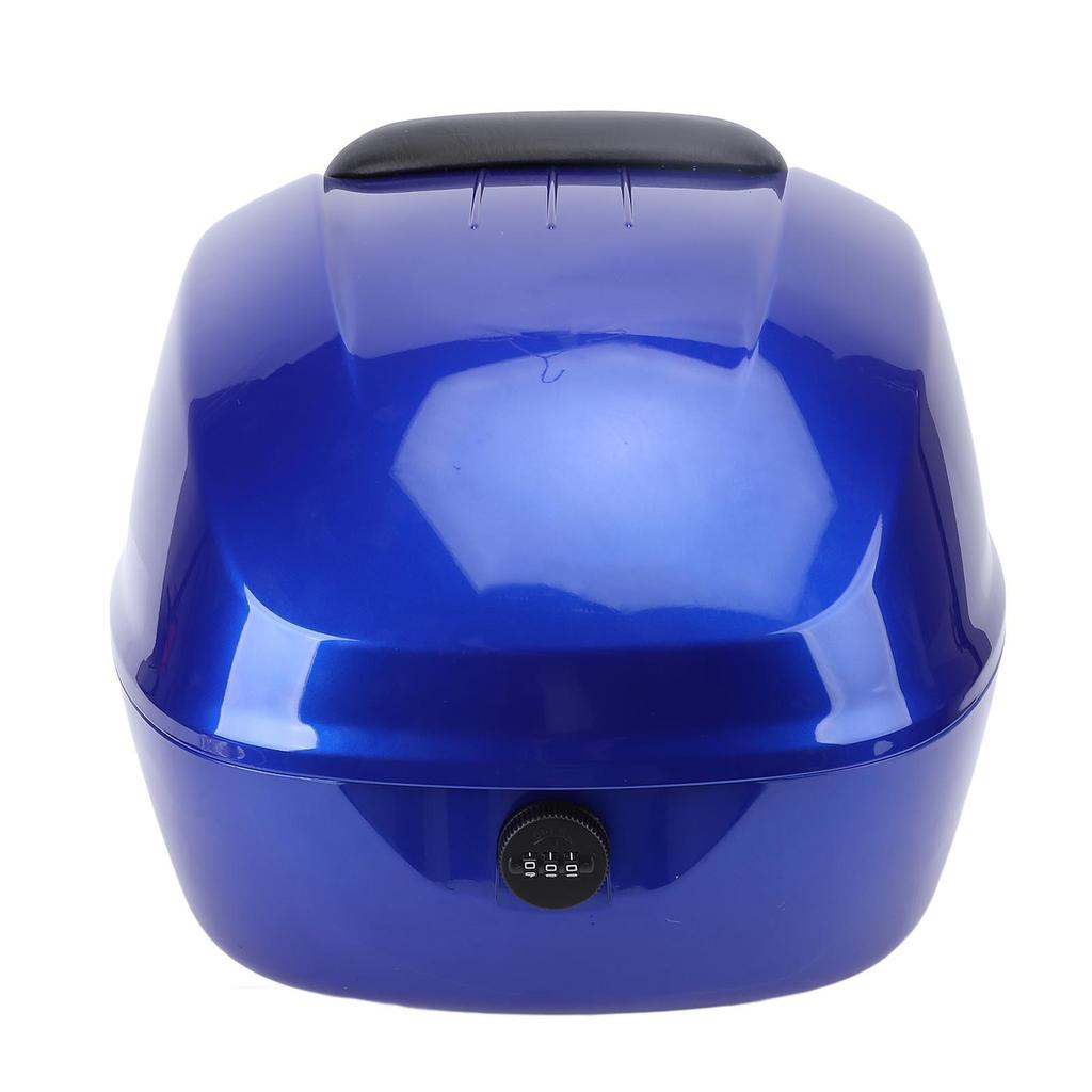 Motorcycle Top Case with Combination Lock ABS Waterproofing Tail Box Carrier Case for Electric Bike Scooter Blue