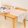 Minimalist Elegant Lace Table Runner Long Strip Shape French Style Table Cover Polyester Washable Table Flag Living Room