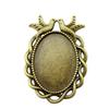 Oval Bezel Pendant Setting With Bail Fit 18x25mm Cabochon Blank Bases Tray