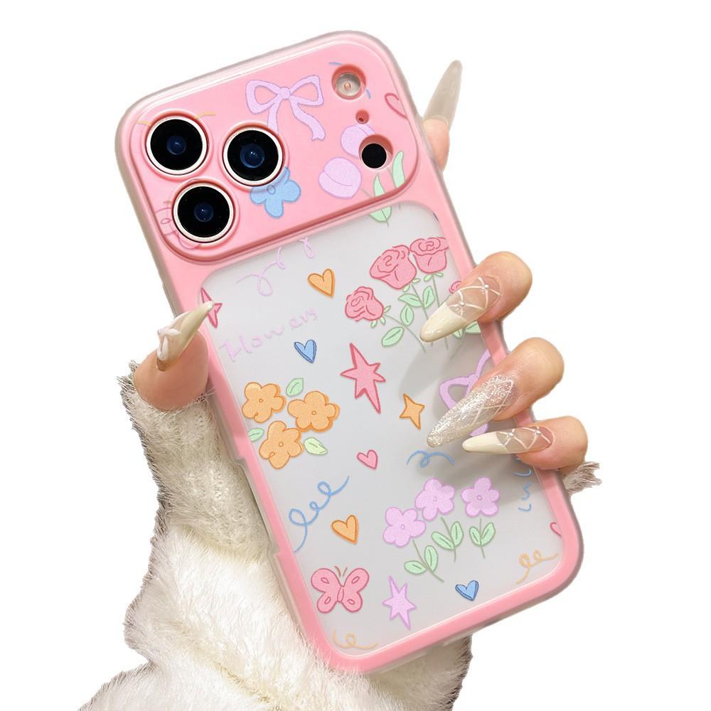 Applicable to iPhone17promax color flower two-in-one mobile phone case Apple 16 niche 15 generation hair ins wind