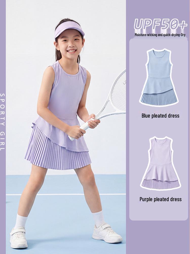 Girls' Pleated Tennis Skirt - Quick-Dry, Anti-Exposure Summer Sports Skirt 2026