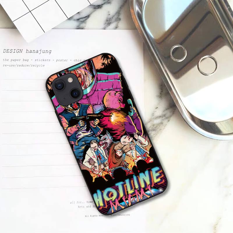 Hotline Miami Game Phone Case For iPhone 11 12 Mini 13 14 15 Pro XS Max X Plus SE XR Shell
