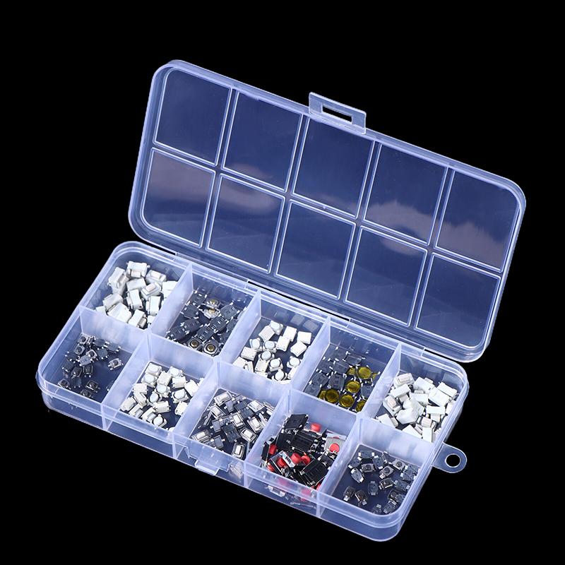 200 Pcs 10 Types Durable Car Remote Control Tablet Actile Push Button Switch Car Keys Button Touch Microswitch With Box