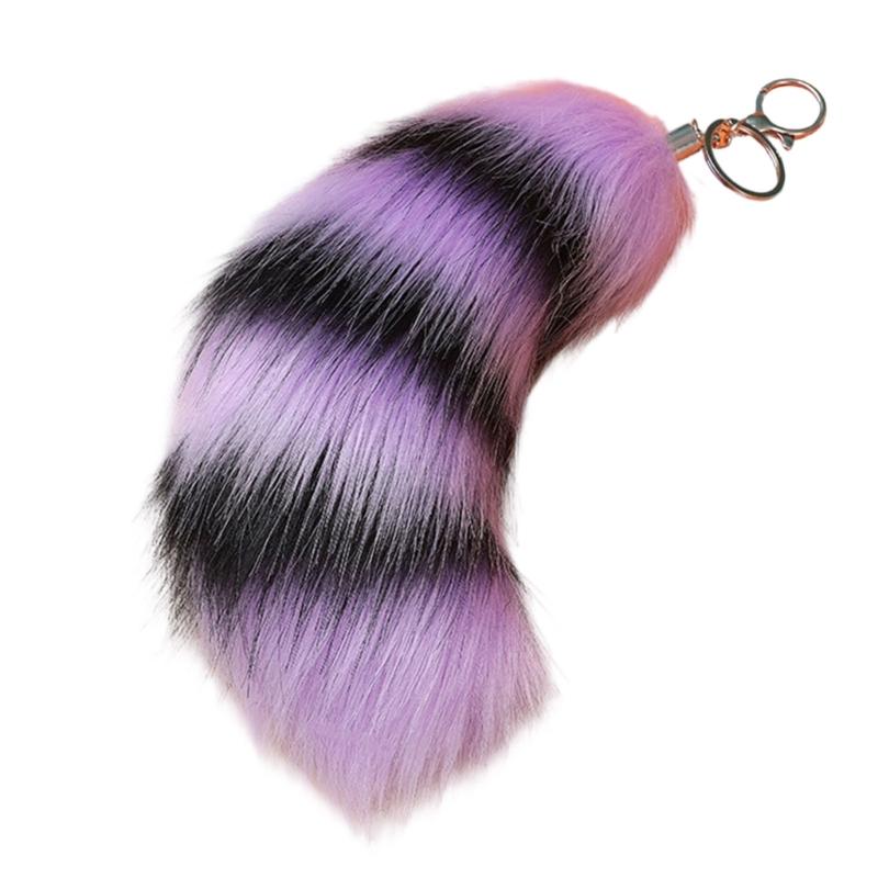 Plush Foxes Tail Keychain Soft And Cute Accessory Plush Keyring Decors For Bags Keys Or Home Decors 18cm Long