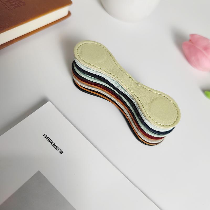 Magnetic  Leather Bookmark Crazy Horse Leather Bookmark Powerful Magnetic Retro Design Bookmark Ins
