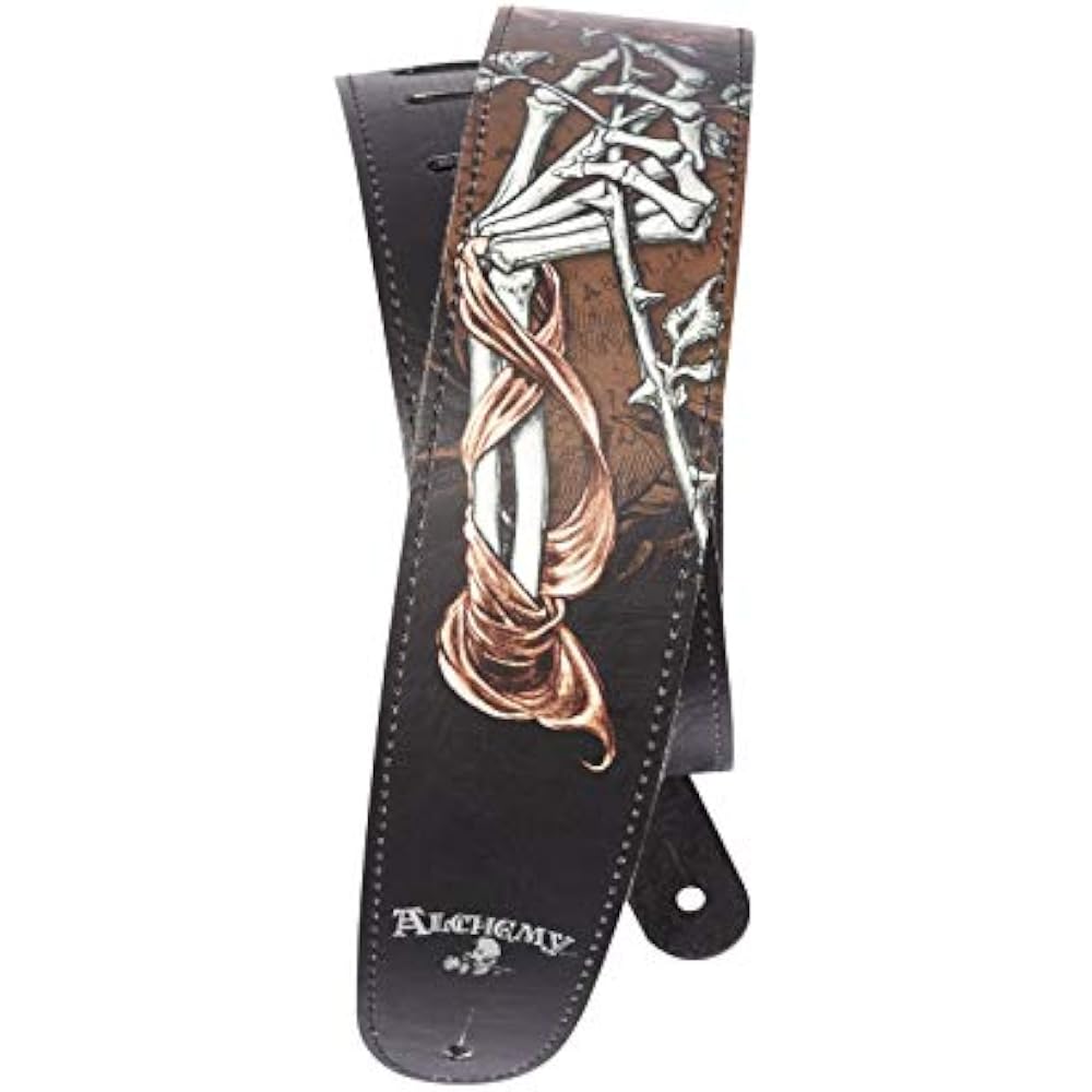 D'Addario Daddario Guitar Strap Alchemy Gothic Leather Strap 25LAL05 Cryptorosa [Domestic Genuine]