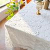 Luxury Lace Tablecloth for Living Room Bedroom Cover Table Party Table Cloth American White Embroider Table Decoration
