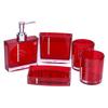 Acrylic Bathroom Accessories Set 5PC Toothbrush Holder Soap Dish Gargle Cups with Sy To Cln High Gloss for Master Bathroom or Guests Home Decoration