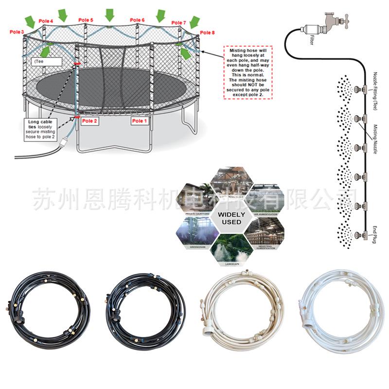 Tap Water Misting System for Courtyard and Trampoline Cooling