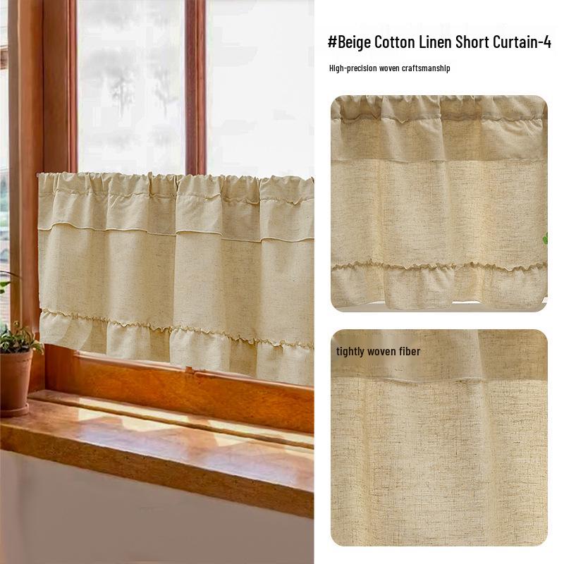 Malý japonský bavlněno-lněný gázový závěs: Závěs do ložnice a kuchyně nebo dveřní závěs