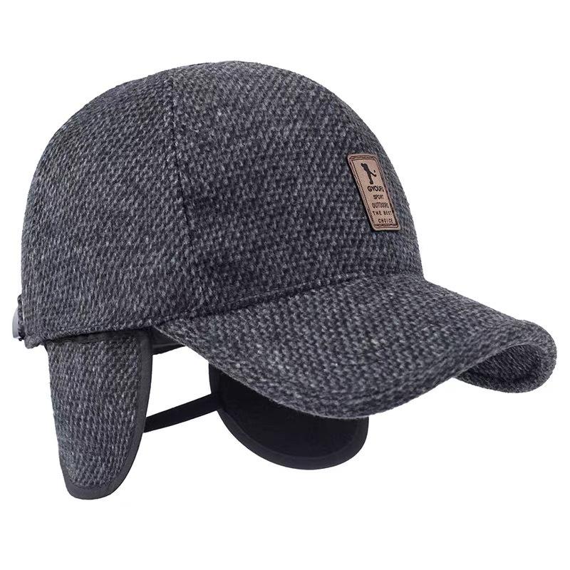 Winter Men's Warm Middle-aged and Elderly Hats Fashion Outdoor Thickened Ear Caps Old Man Baseball Caps