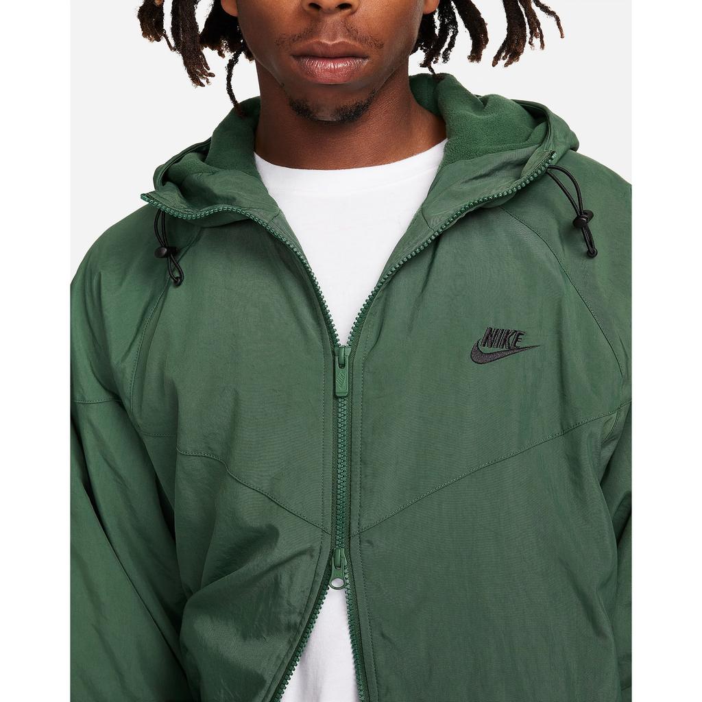 Nike Sportswear Windrunner Logo Embroidered Loose Casual Hooded Jacket Men Jackets Green FB8618-323