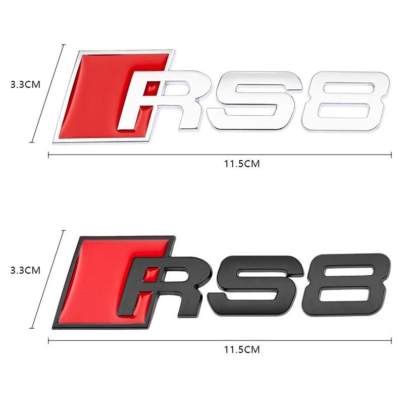 1Pcs Car Body Rear Trunk ABS Badge RS Emblem Stickers Decor Accessories For Audi S3 S4 S5 S6 S7 S8 RS3 RS4 RS5 RS6 RS7 RS8