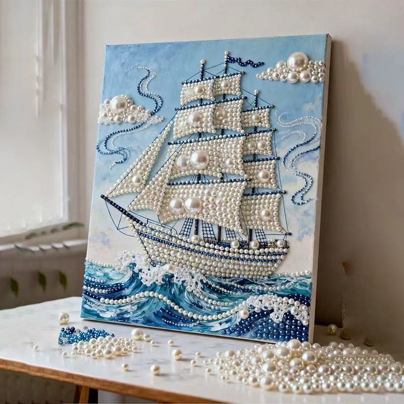 Decorative Painting Material Package, Handmade Diy National Style Ornament, Year Of The Horse Pearl Painting With Photo Frame, Living Room Entrance