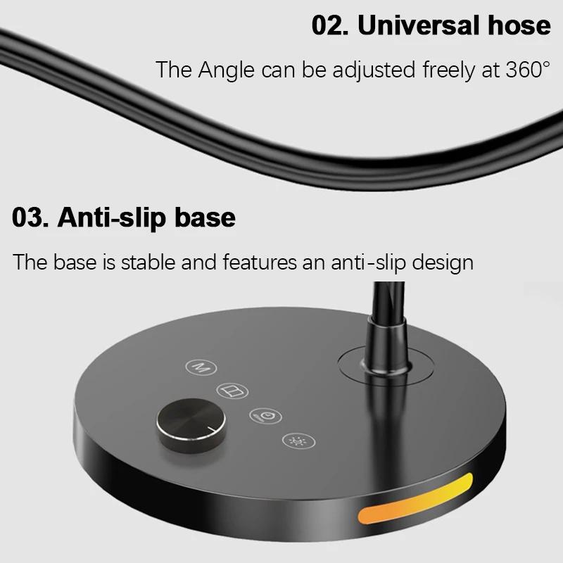 LED Desk Light Bedroom Dormitory Desktop Reading Lamps Plug-In Knob Switch Five Level Dimming Clip Type Iron Bedside Desk Lamp