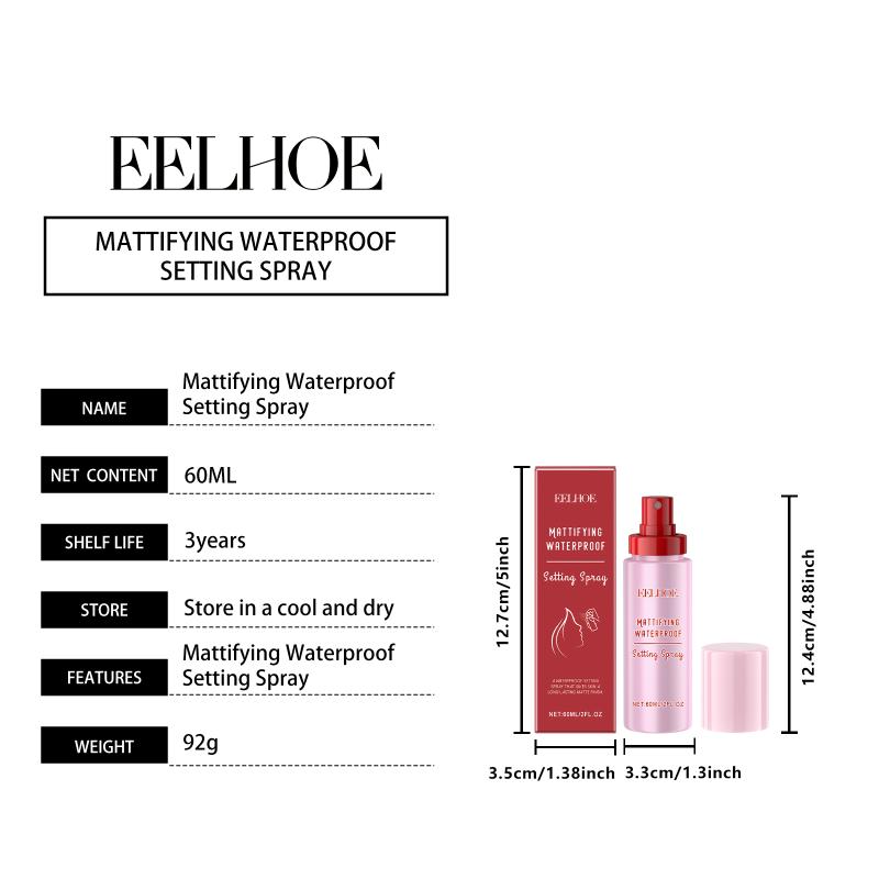 Mattifying Makeup Setting Spray Waterproof Oil Control Lightweight Non Sticky Finish for Work or Travel