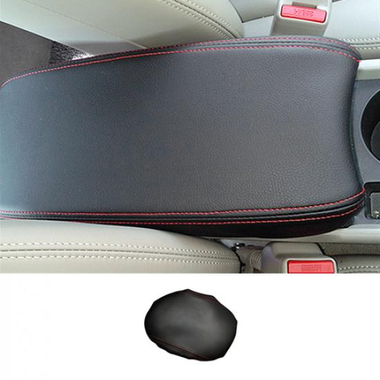 Black Leather Red Line Car Central Storage Box Cover For Honda Civic 2006-2011