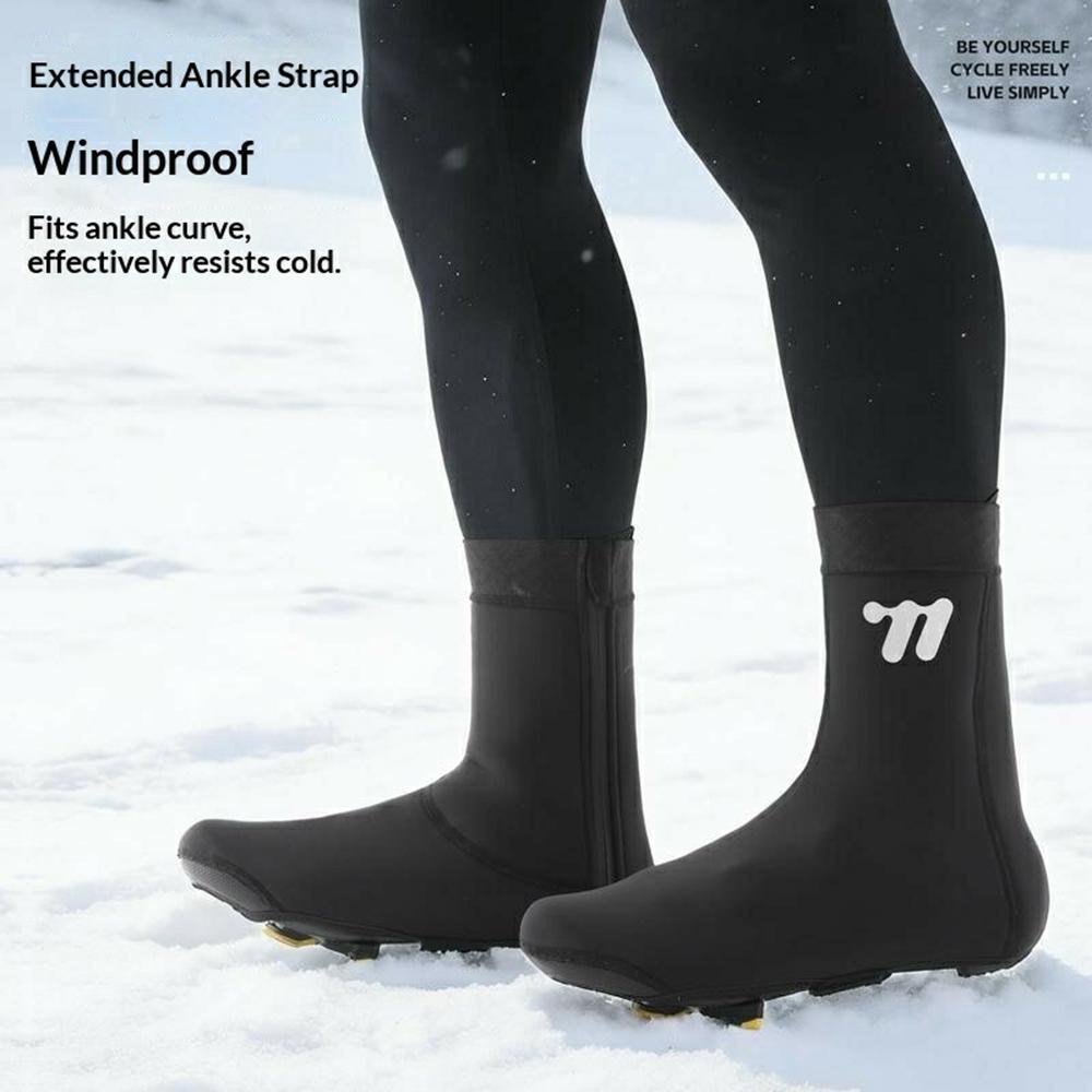 WEST BIKING YP0215050 1 Pair Windproof Cycling Shoes Cover Winter Thermal Overshoes Protector, for Shoe Size 40-43