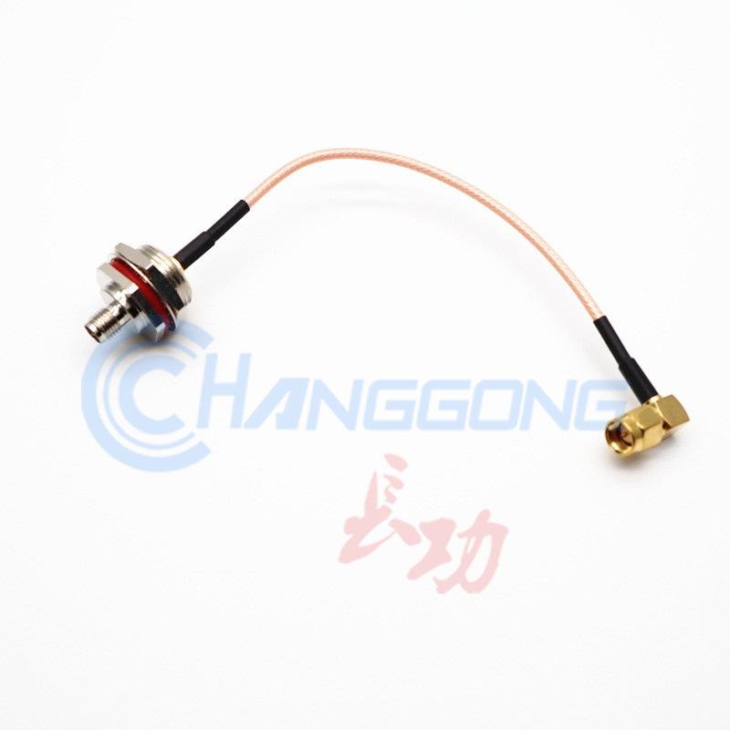 SMA Right Angle Male to M16 SMA Female RG178 Cable Adapter
