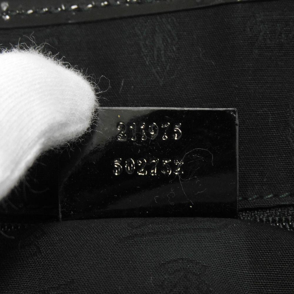 Used 9539 Jolly Tote 211971 7924 Patent Enamel Black GG Canvas Beige Unisex from Japan AUTHENTIC