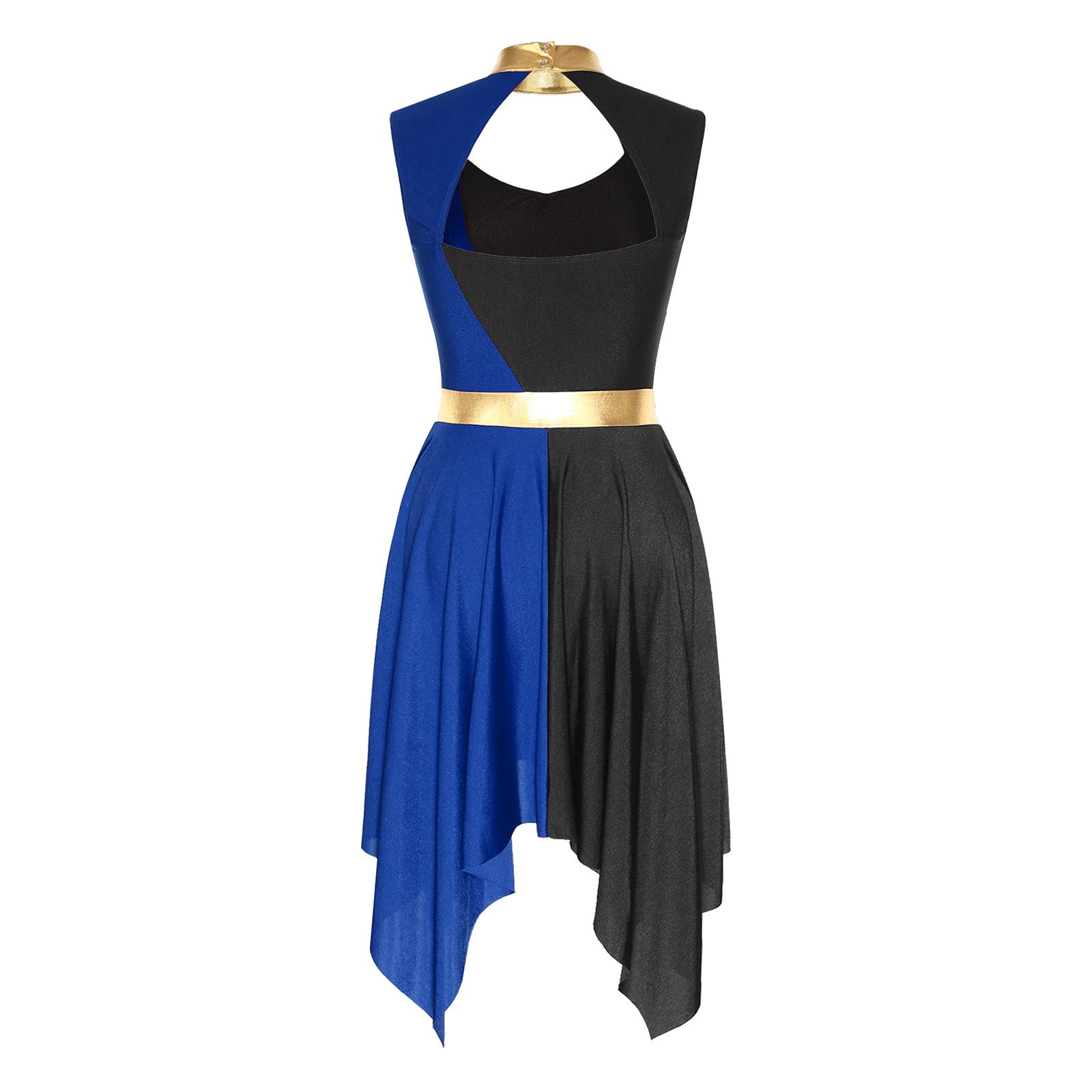 

Жіноча церковна сукня для богослужіння, кольоровий блок, печворк, без рукавів, виріз, дизайн, нерегулярний поділ, сценічний костюм S