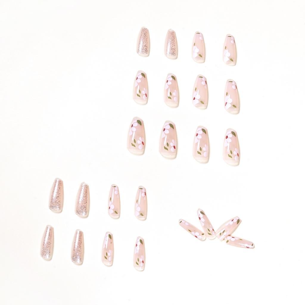 Sommer-Blumen-Glitzer-Wear-Nagelkunst fertiger künstlicher Nagel Nagelkunst-Patch Nagel-Patch abnehmbares Nagelteil