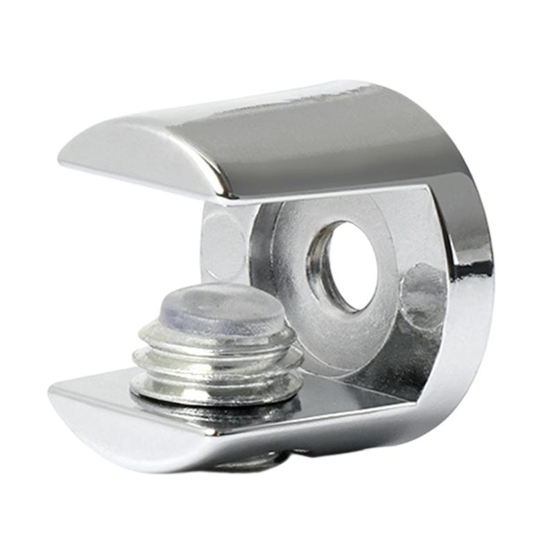 10Pcs Adjustable Zinc Alloy Glass Clip Cabinet Shelf Support Plates Bathroom Glass Holders for Fixing Bathroom Glass