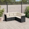 Vidaxl 5-Cz. Garden Lounge Set, Cushions, Black PE Rattan