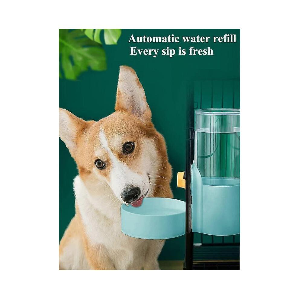 Hanging Automatic Food Water Dispenser, Auto Gravity Pet Feeder and Waterer Set, Cage Cat Food Bow