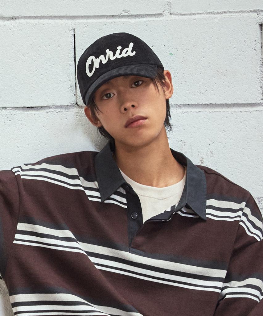 ONRIDPROJECT Applique Logo Corduroy Ball Cap - Black