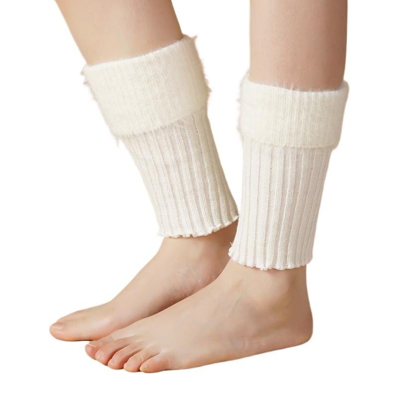 Women's Autumn Long Socks Knitted Foot Cover Leg Warmers Winter Protector Stocking Legging Non-Slip Home Ladies Socks