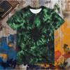 Fashion Tie-dye Pattern T-Shirts Summer Simple Short Sleeve 3D Printed Round Neck T-shirts Loose Breathable Harajuku Tops