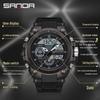 Sanda Multifunctional Trendy Waterproof Men's Teen Watch with Alarm