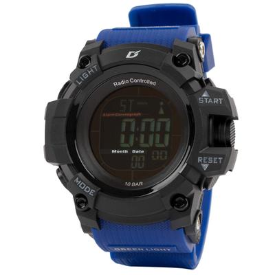 [Arias] Radio Solar Digital Dash Watch Wasserdicht Multifunktionale Hintergrundbeleuchtung Invertiert LCD Urethan Gürtel ADWW18107RCSOL-02 Herren Blau