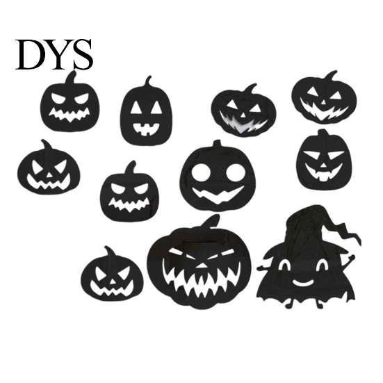 Creative Wall Stickers for Bedroom Decor 11Pcs Halloween Pumpkin Mirror Stickers, Self-Adhesive Acrylic Ghost Decals, DIY Removable Versatile