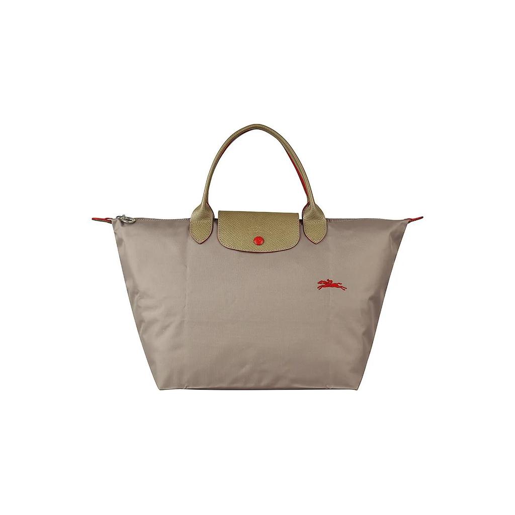 New LONGCHAMP Le Pliage Club Nylon Fabric Long Handle Shoulder Bag Trumpets Women's Brown 2605619P18