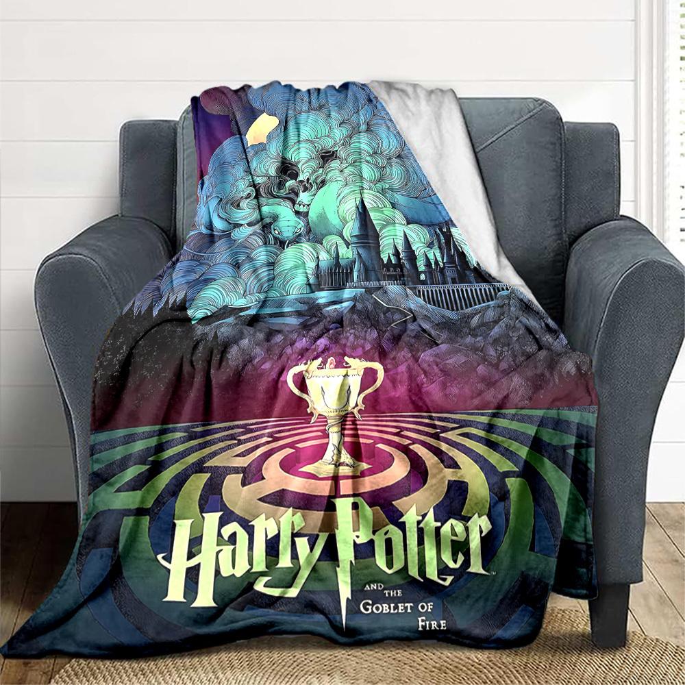 1pc Harry Potter Flannel Throw Blanket - HD Printed Lightweight Soft Warm All-Season Blanket for Sofa, Bed, Travel, Camping 108