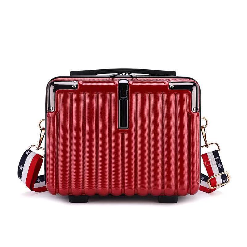 New Portable Hard Shell 3D Makeup Case with Shoulder Strap - Handheld Crossbody Travel Storage Bag, Student Small Suitcase