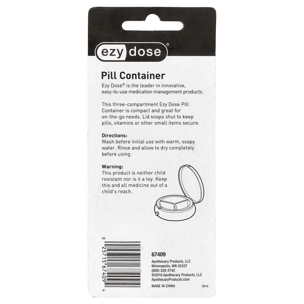 Pill container, 1 pc