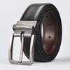 1pc Men's Leather Reversible Belt, Rotate Black Buckle