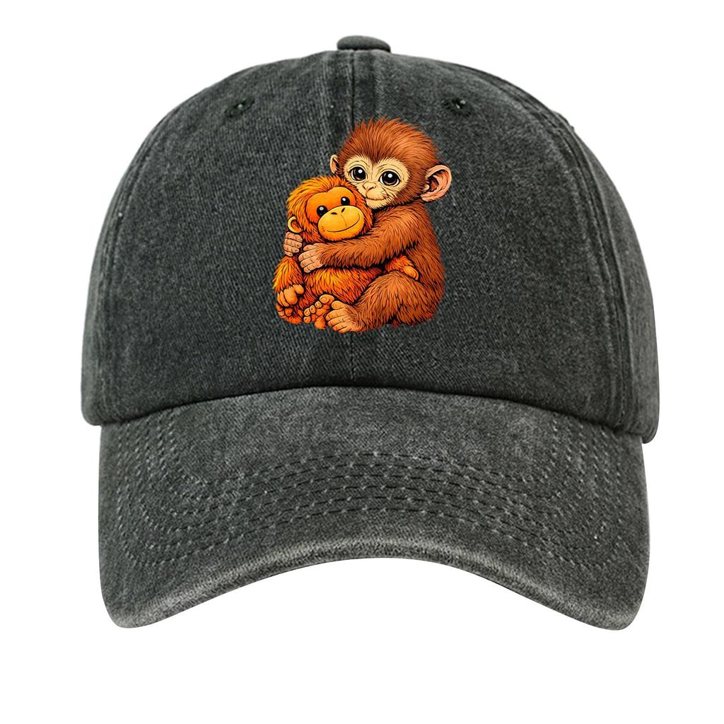 Boné de Beisebol de Algodão Lavado com Topo Mole Desgastado Estampado Chapéu Jeans para Homens, Chapéu Retrô Europeu e Americano