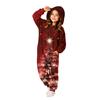Kids Christmas Printed Flannel One-Piece Pajamas