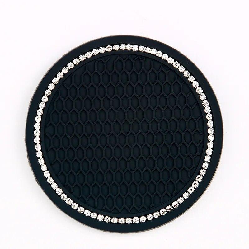 2 шт., автомобильная нескользящая подставка для чашки с водой, алмазная подставка для автомобиля, вставка для чашки с водой, подставки для подстаканников, универсальный автомобильный держатель для чашки, аксессуары для интерьера Black B 1Pc