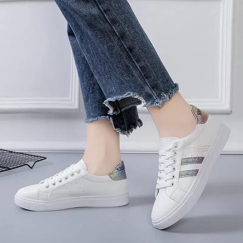 Zapatos Informales Vulcanizados De Cuero Pu Para Mujer, Zapatillas De Deporte Blancas, Moda De Primavera, Nuevo Off White Shoes