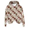 Women's Hooded Long Sleeve Christmas Printed Flannel Top Hooded Sweatshirt