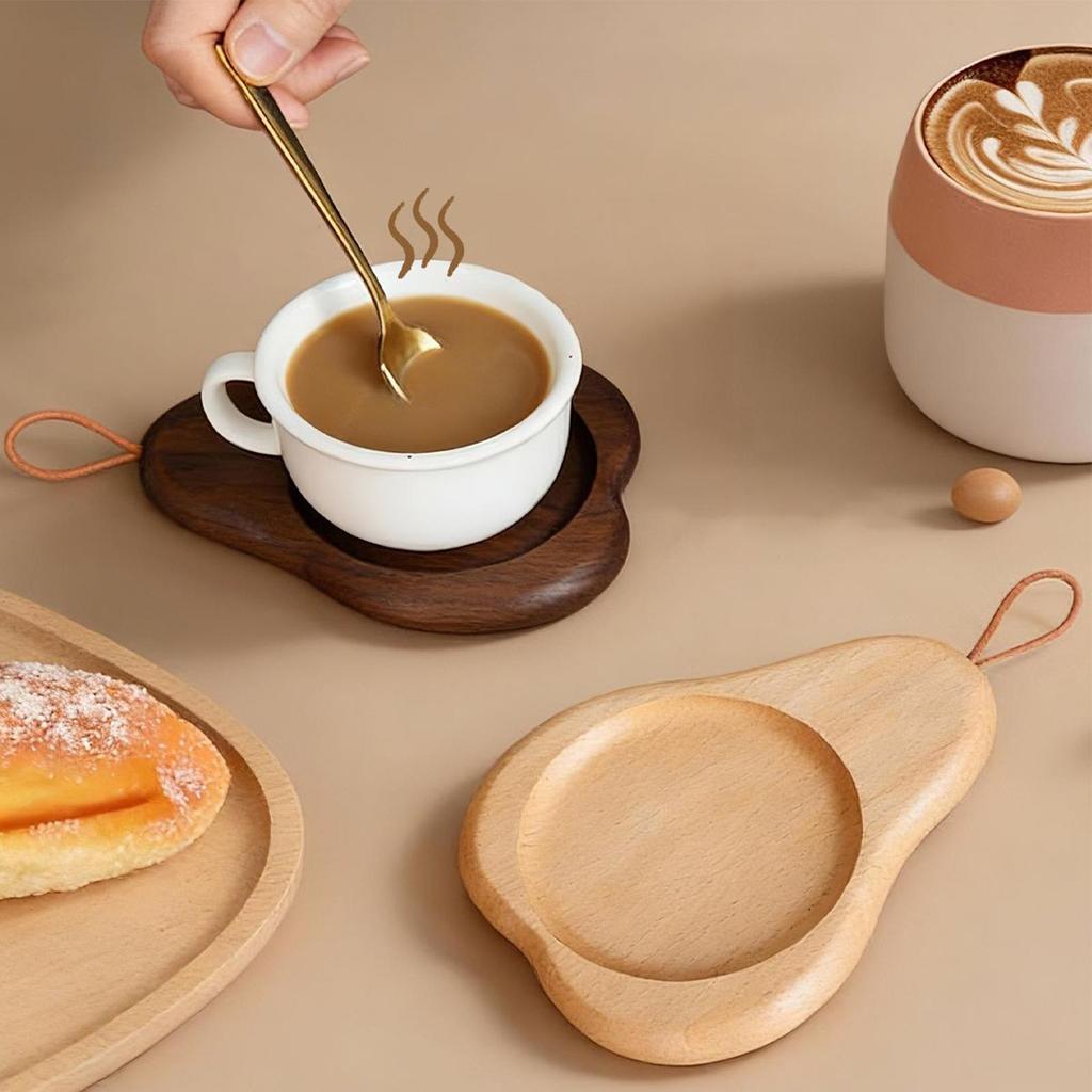 Holzbeständige Matte Tragbare Holzuntersetzer für Getränke Unterseite für Trinkbecher Teetassenuntersetzer für Kaffee Untertasse Tassenuntersetzer