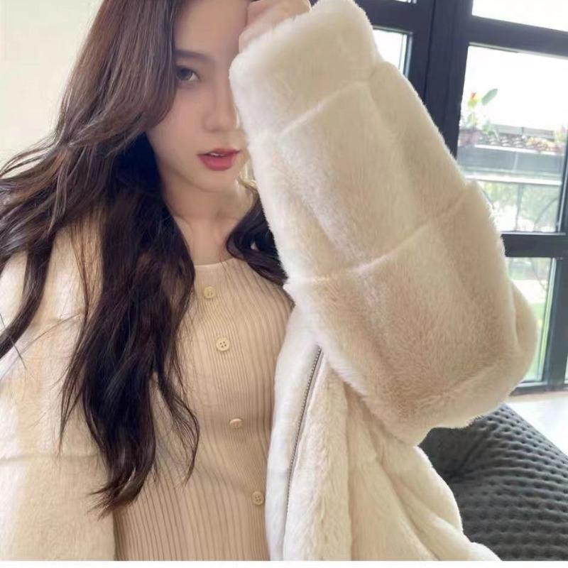 Danish mink imitation fur coat women's new winter imitation mink velvet light thin stand-up collar fur top